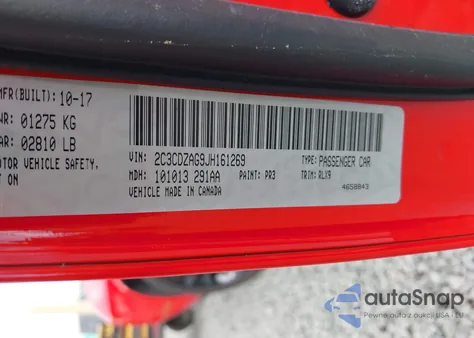 2018 Dodge Challenger Sxt Plus from USA, damaged, VIN 2C3CDZAG9JH161269